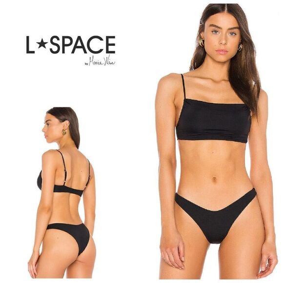 New. L*SPACE black teeny bikini. Medium. Retails $179 - Picture 1 of 9